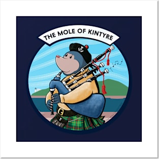 Scots Bagpipe Playing Mole Of Kintyre Pipe Band Posters and Art